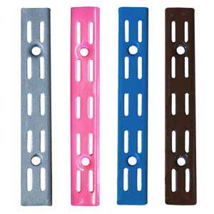 Spur Steel-Lok Single Level wall upright- Premium Colours Spur wall mounted cantilever shelving silver blue brown blue yellow red green 14/BluesilverbrownPinkupr.jpg