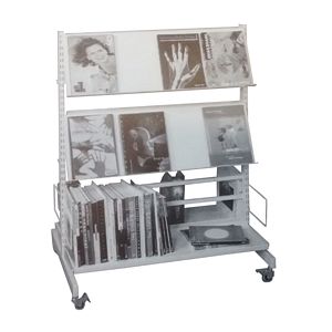 Spur Freestanding Gondola With Display Shelving in white Spur Steel-lok DS2 freestanding Gondola library / retail shelving 49/Periodicalgondola.jpg