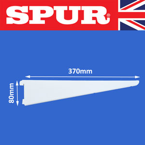 Spur Shelving 370mm Extra Heavy Duty Steel-Lok Deep Base Shelf Brackets Spur Shelving strong wall mounted shelving with shelving uprights shelf brackets 56/370mmBracketWhite.jpg